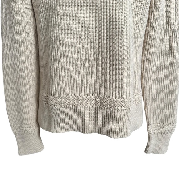 LL BEAN Signature Henley Sweater Tan Cotton Ribbed Knit Classic Preppy Coastal S - Picture 8 of 14